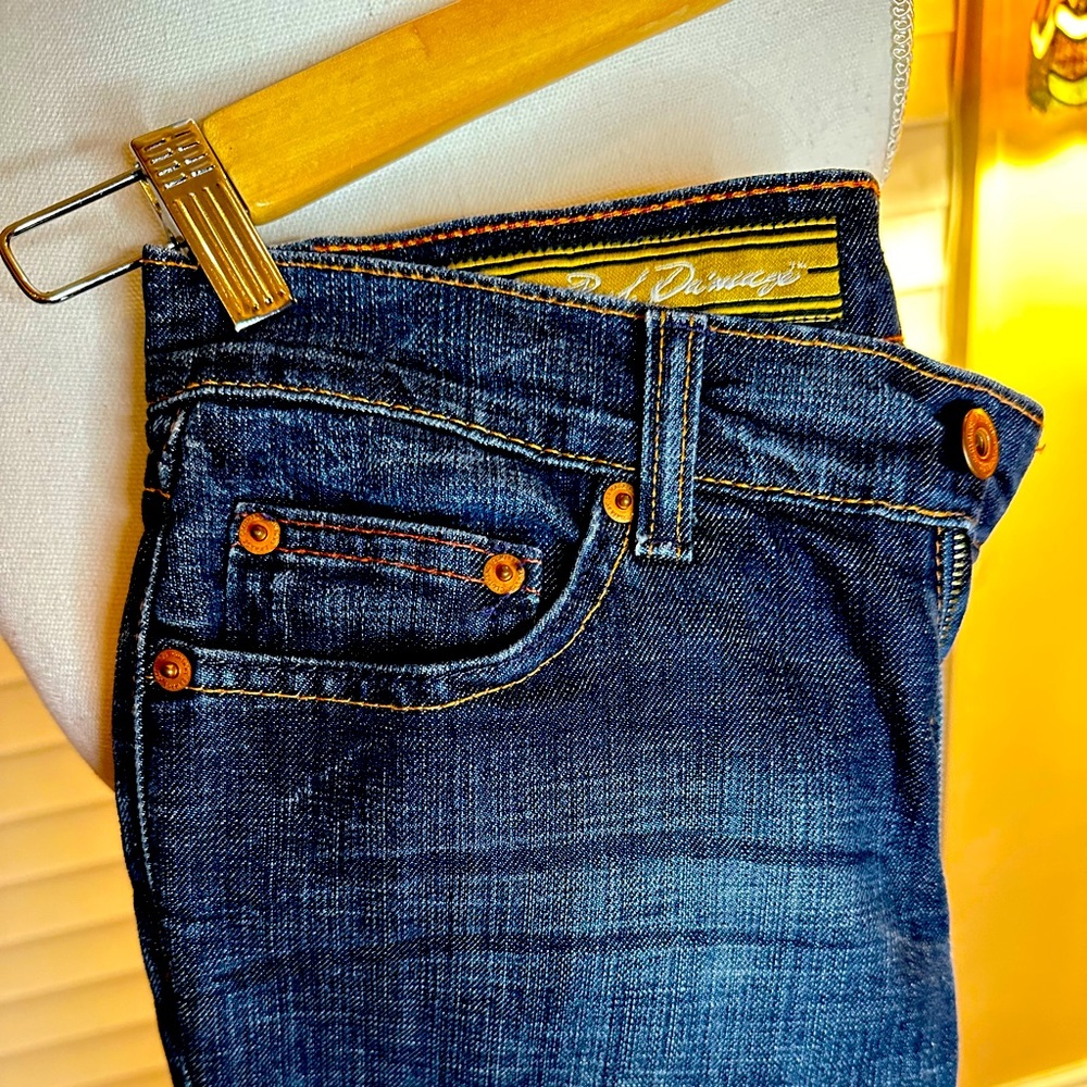 Jeans-blue, straight leg, size 28, long, mid rise, great jeans for the bootie.